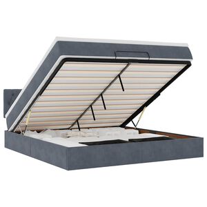 vidaXL Otomanski krevet s madracem tamnosivi 180x200 cm bar&scaron;unasti