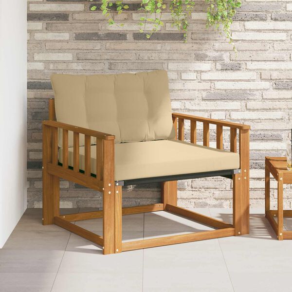 vidaXL Set vanjskih sofa Čvrsto drvo akacije i Textilene Prirodna