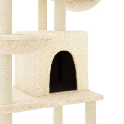 vidaXL Penjalica za mačke sa stupovima za grebanje krem 180 cm
