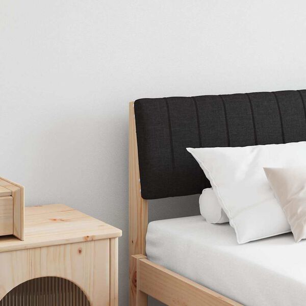 vidaXL Tapecirani uzglavlje Crna 180 cm Čvrsto borovo drvo