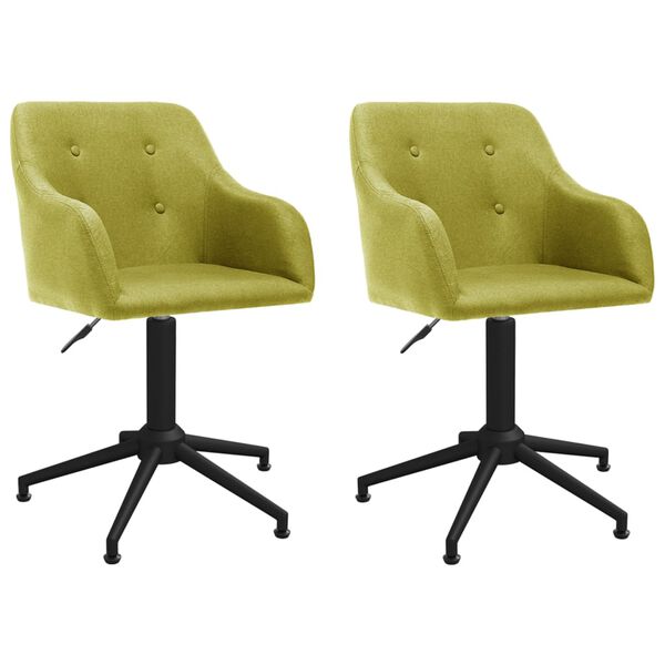 vidaXL Okretne blagovaonske stolice od tkanine 2 kom zelene