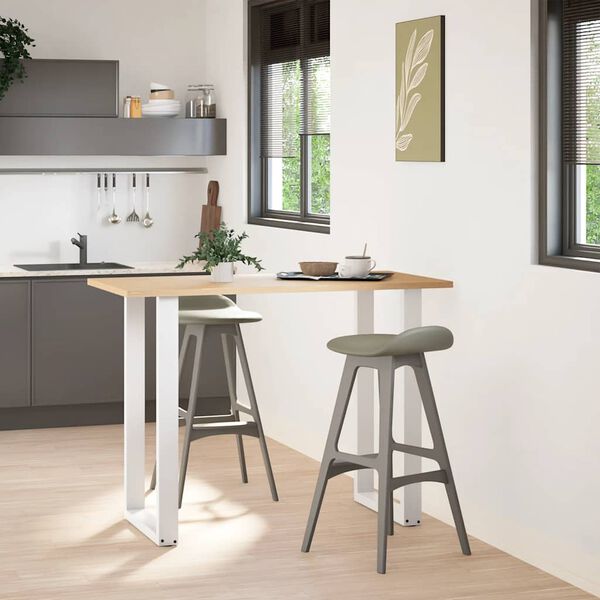 vidaXL Noge za barski stol U-oblika 2 kom Bijele 60 x (100-101) cm Čelik