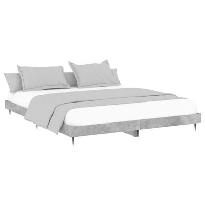 vidaXL Okvir kreveta siva boja betona 140x200 cm od konstruiranog drva