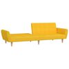 vidaXL Dvosjed na razvlačenje od tkanine s tabureom žuti