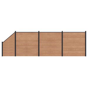 vidaXL Panel ograde 4 pcs WPC i aluminij Smeđa