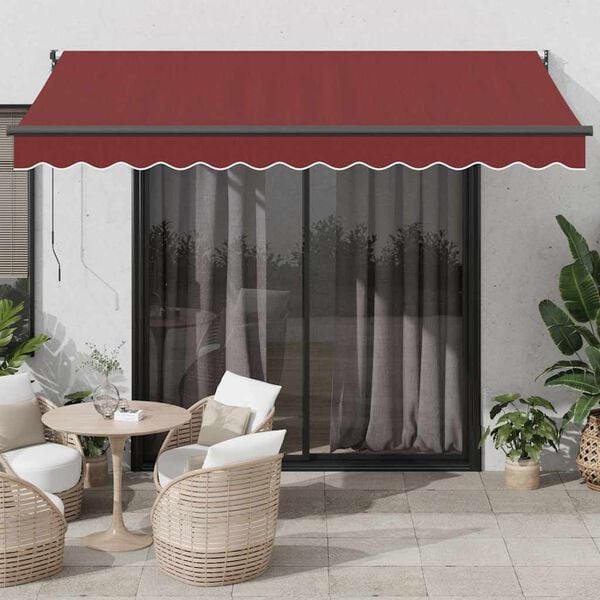 vidaXL Tenda na automatsko uvlačenje bordo 350x250 cm