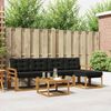vidaXL Set vanjskih sofa s jastukom 6 pcs Prirodna i crna