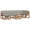 vidaXL Set vanjskih sofa s jastukom 8 pcs Prirodna i svijetlo siva