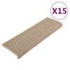 vidaXL Prostirke za stepenice 15 kom 65x21x4 cm tamno bež pravokutni rub
