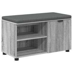 vidaXL Klupa za hodnik s jastukom Sivi Sonoma 80 x 38 x 46 cm