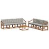 vidaXL Set vanjskih sofa s jastukom 9 pcs Prirodna i svijetlo siva