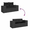 vidaXL 4-dijelni set vrtnih sofa od poliratana s jastucima crni