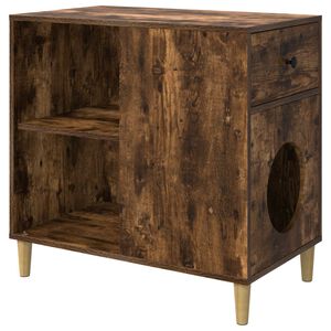 vidaXL Mačja Kuća Dimljeni hrast 72 x 42.5 x 70 cm Konstruirano drvo
