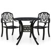 vidaXL 3-dijelni bistro set od lijevanog aluminija crni
