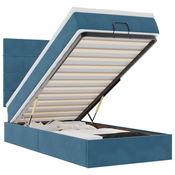 vidaXL Okvir kreveta s madracima tamnoplavi 90x200cm bar&scaron;unasti