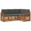 vidaXL Set vanjskih sofa 4 kom. Prirodna i antracit Poliester