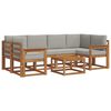 vidaXL Set vanjskih sofa s jastukom 7 pcs Prirodna i svijetlo siva