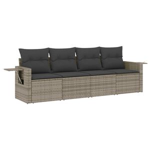 vidaXL 4-dijelni set vrtnih sofa od poliratana s jastucima sivi