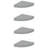 vidaXL Plutajuće kutne police 4 kom sive 25 x 25 x 3,8 cm MDF