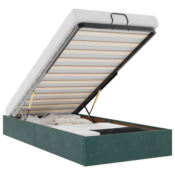 vidaXL Okvir za krevet bez madraca tamnozeleni 80 x 200 cm baršunasti
