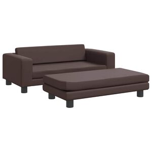 vidaXL Krevet za pse s produžetkom smeđi 100 x 50 x 30 cm umjetna koža