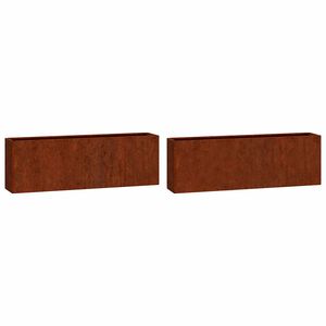 vidaXL Zidne sadilice 2 kom boja hrđe od čelika COR-TEN 53x10x17 cm