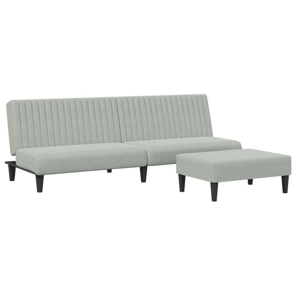 vidaXL 2-dijelni set sofa svjetlosivi baršunasti