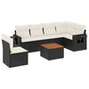 vidaXL 7-dijelni set vrtnih sofa od poliratana s jastucima crni