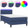 vidaXL Krevet box spring s madracem LED plavi 90x190 cm od tkanine