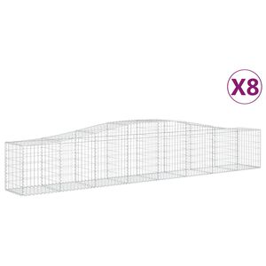 vidaXL Lučne gabionske ko&scaron;are 8 kom 400x50x60/80 cm pocinčano željezo