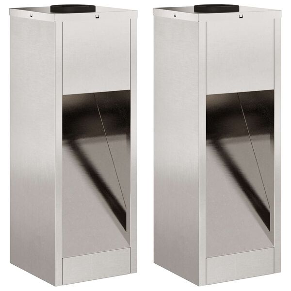 vidaXL Solarna LED svjetiljka za stazu 2 pcs Srebrno Nehrđajući čelik