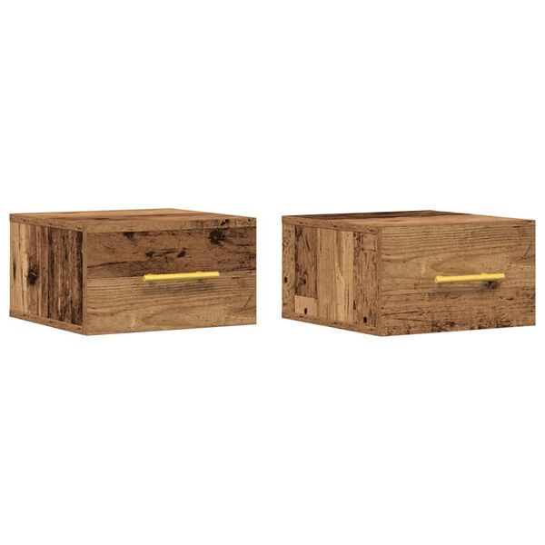 vidaXL Noćni ormar 2 pcs Staro drvo 35 x 35 x 20 cm Konstruirano drvo