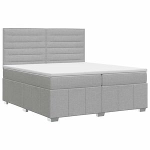 vidaXL Boxspring krevet s madracem Svjetlosiva 140 x 200 cm Tkanina