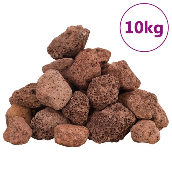 vidaXL Vulkansko kamenje 10 kg crveno 3-5 cm