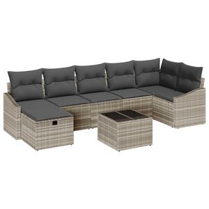 vidaXL Set sofe s jastukom s pohranom 8 pcs poliratan