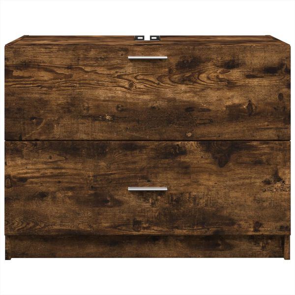 vidaXL Ormarić za umivaonik boja dimljenog hrasta 78x37x59 cm drveni