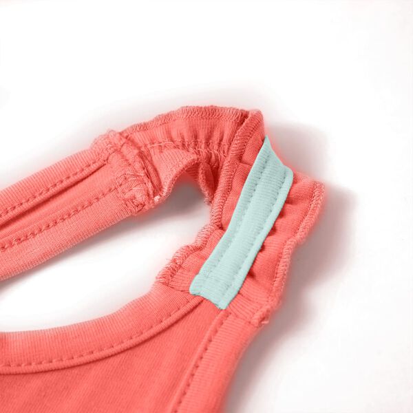 Dječja majica bez rukava koraljne boje 116