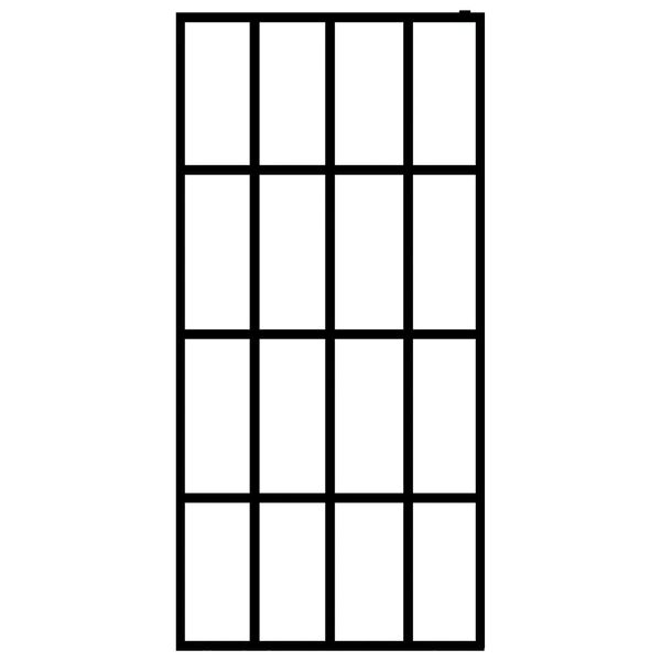 vidaXL Pregrada za tu&scaron; s policom crna 90x195 cm staklo ESG i aluminij