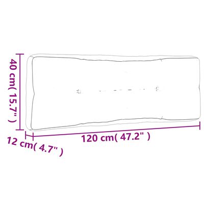 vidaXL Jastuk za palete s uzorkom lišća 120 x 40 x 12 cm od tkanine