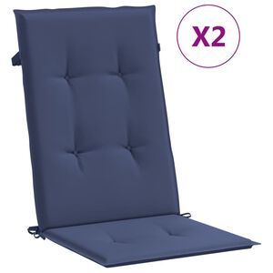 vidaXL Jastuci za stolice s visokim naslonom 2 kom modri od tkanine