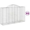 vidaXL Lučne gabionske ko&scaron;are 6 kom 200x50x120/140cm pocinčano željezo
