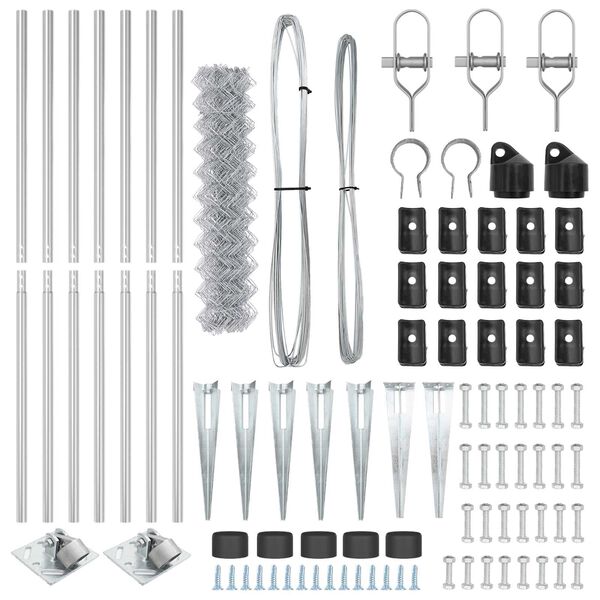 vidaXL Stup za ogradu Srebrno 10 x 1,2 m (60 x 60 mm mrežica) Čelik