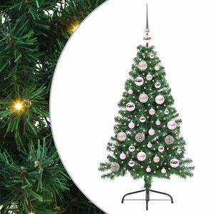 vidaXL Umjetno predsvijetljeno božićno drvce Zelena 120 cm PVC