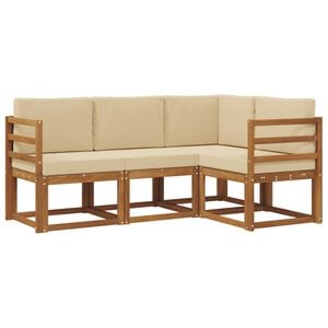 vidaXL Set vanjskih sofa s jastukom 4 pcs Prirodna i bež