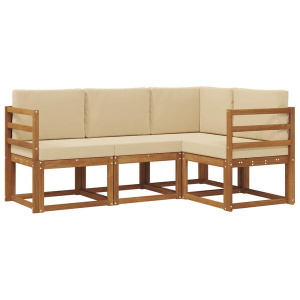 vidaXL Set vanjskih sofa s jastukom 4 pcs Prirodna i bež