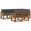 vidaXL Set vanjskih sofa 7 pcs Prirodna i antracit Poliester