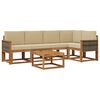 vidaXL Set vanjskih sofa 6 pcs Prirodna i bež Čvrsto drvo akacije