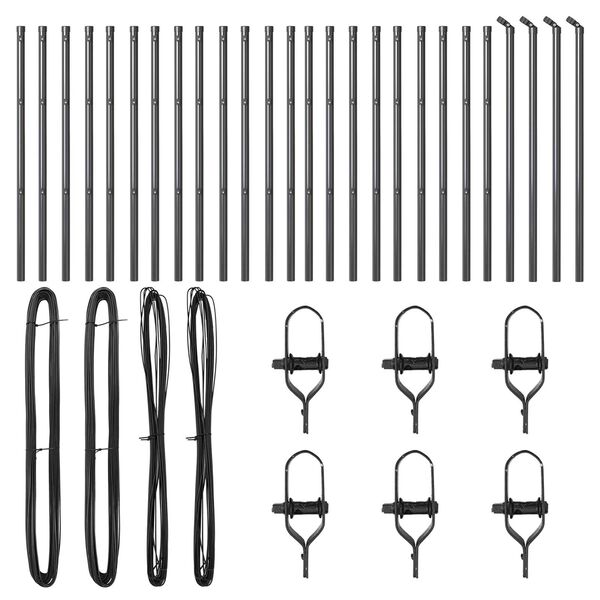 vidaXL Stup za ogradu Ostalo 26 pcs Siva 3,2 x 3,2 x 80 cm Čelik