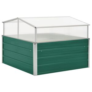 vidaXL Staklenik zeleni 100 x 100 x 77 cm od pocinčanog čelika