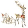 vidaXL Reindeer vuče saonice LOVIISA 450 LED lampica Topla bijela